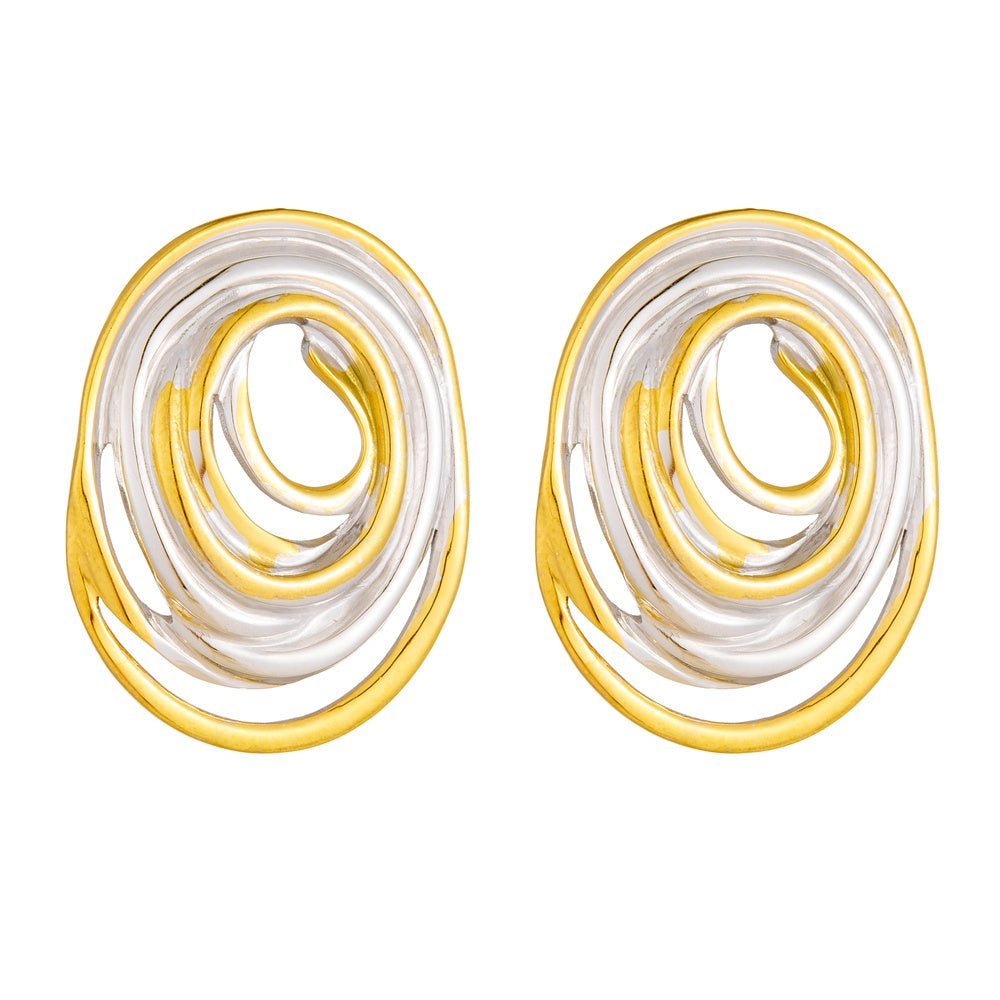 Pendiente lineal 2 colores envueltos